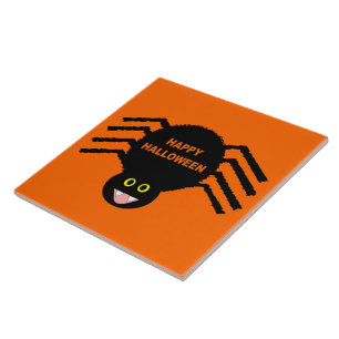 Azulejo De Cerámica Halloween Black Spider TileHa