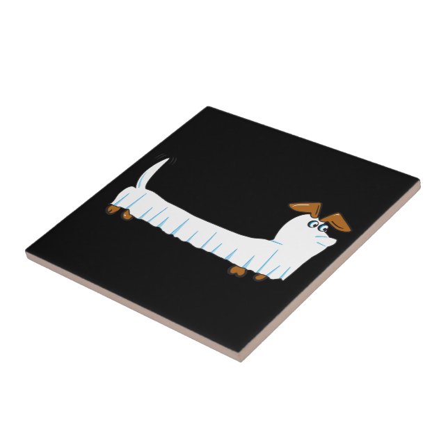 Azulejo De Cerámica Halloween Dachshund (Lado)