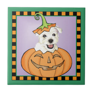 Azulejo De Cerámica Halloween Westie
