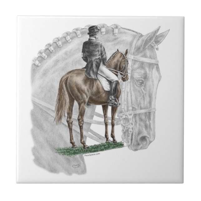 Azulejo De Cerámica Halt Salute Dressage Horse (Frente)