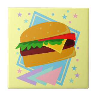 Azulejo De Cerámica Hamburguesa Deliciosa Monada