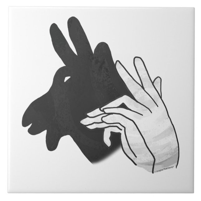 Azulejo De Cerámica Hand Silhouette Billy Goat (Frente)