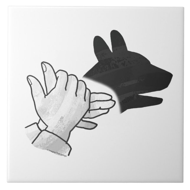 Azulejo De Cerámica Hand Silhouette Dog (Frente)