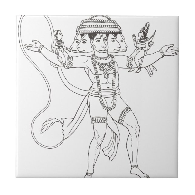 Azulejo De Cerámica Hanuman (Frente)