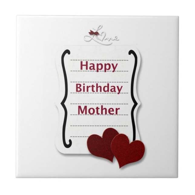 Azulejo De Cerámica Happy Birday Mother Love Notes Cards and Gifts (Frente)