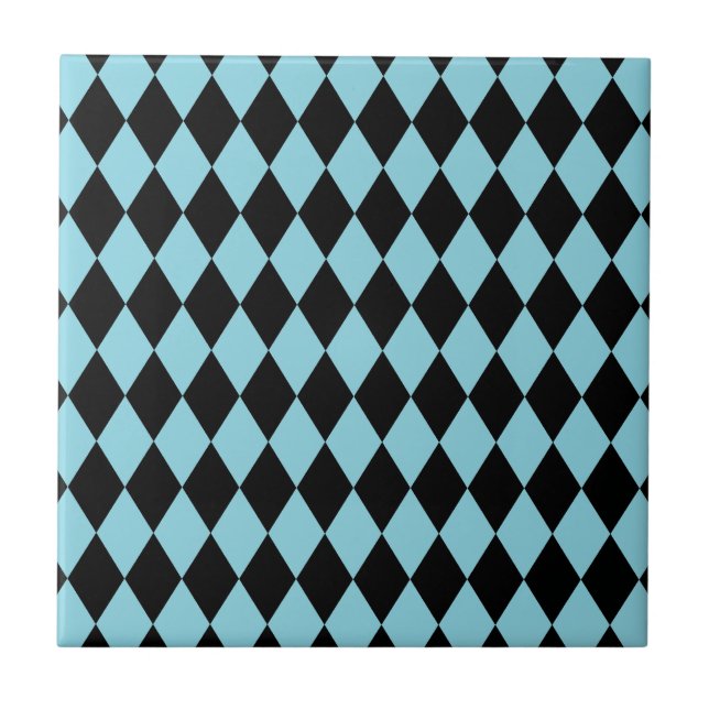 Azulejo De Cerámica Harlequin Sky y Black (Frente)