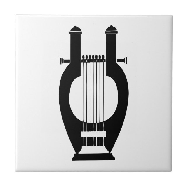 Azulejo De Cerámica Harp, diseño griego de relieve (Frente)