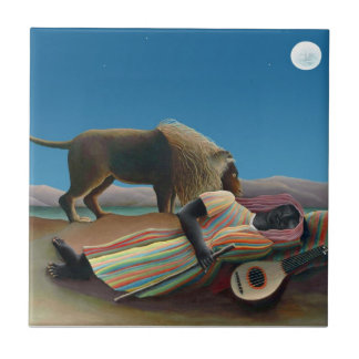 Azulejo De Cerámica Henri Rousseau - La gitana dormida