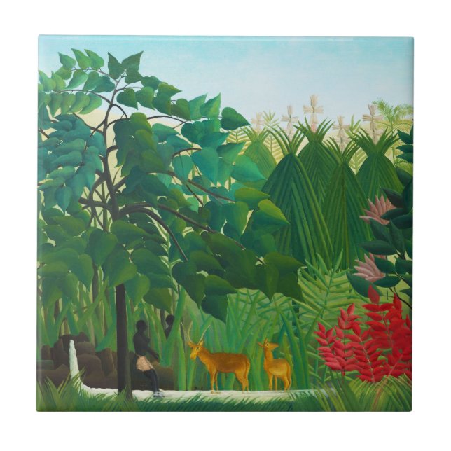 Azulejo De Cerámica Henri Rousseau La Milla De Las Cascadas (Frente)