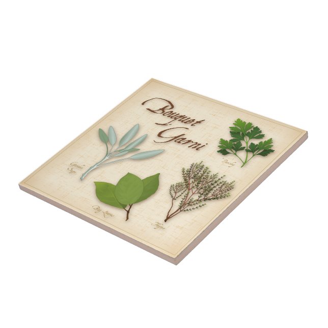 Azulejo De Cerámica Herb Bouquet Ceramic Tile (Lado)