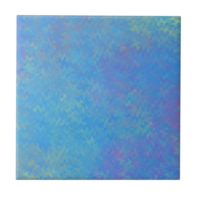 Azulejo De Cerámica Hermosa mirada de papel azul (Frente)