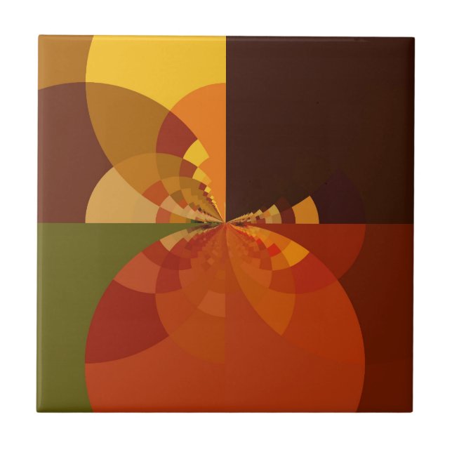 Azulejo De Cerámica Hermosa Tierra Resumen Arte Impresión (Frente)