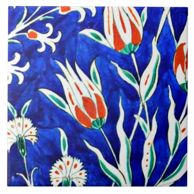 Azulejo De Cerámica Hermoso jardín (tulipanes) (Frente)