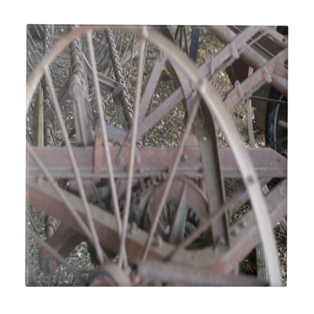 Azulejo De Cerámica Herramientas antiguas de la granja (Frente)