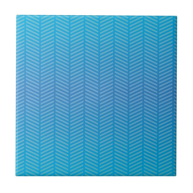 Azulejo De Cerámica Herringbone Blue Aquamarine (Frente)
