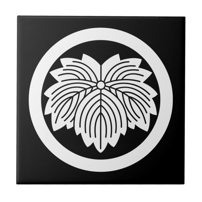 Azulejo De Cerámica Hiedra de hoja puntiaguda en círculo (Frente)