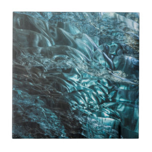 Azulejo De Cerámica hielo azul de una cueva de hielo, Islandia