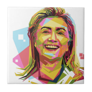 Azulejo De Cerámica Hillary Clinton pastel