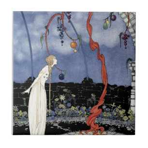 Azulejo De Cerámica Historias de hadas antiguas francesas: Un árbol d