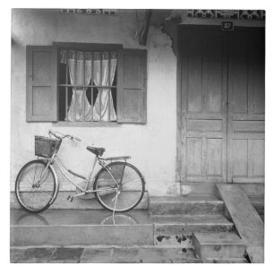 Azulejo De Cerámica Hoi An Vietnam, Casa con Bicicleta