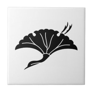 Azulejo De Cerámica Hoja de ginkgo en forma de grulla