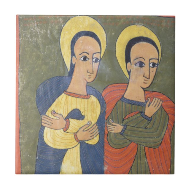 Azulejo De Cerámica Hoja de los evangelios de Gunda Gunde (Frente)