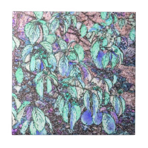 Azulejo De Cerámica Hojas de árbol de lápiz de color