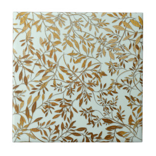 Azulejo De Cerámica Hojas de oro 50° aniversario Boda