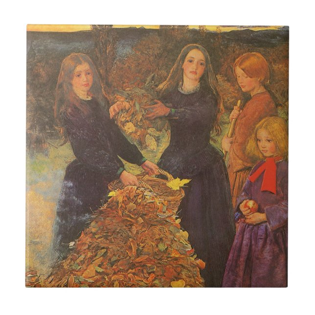 Azulejo De Cerámica Hojas de otoño por Sir John Everett Millais (Frente)
