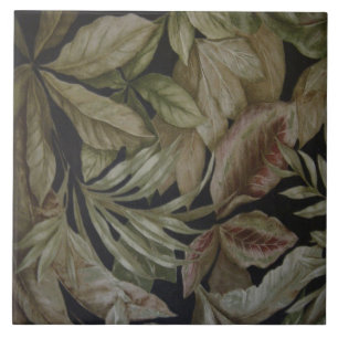 AZULEJO DE CERÁMICA HOJAS DE PALMA TROPICAL