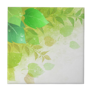 Azulejo De Cerámica hojas del verde