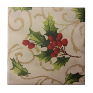 Azulejo De Cerámica Holly Berries