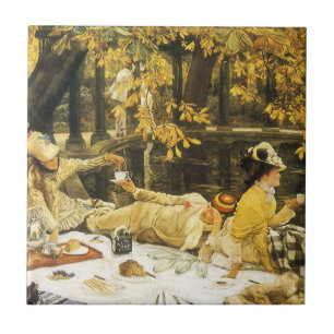 Azulejo De Cerámica Holyday, el picnic de James Tissot, arte victorian
