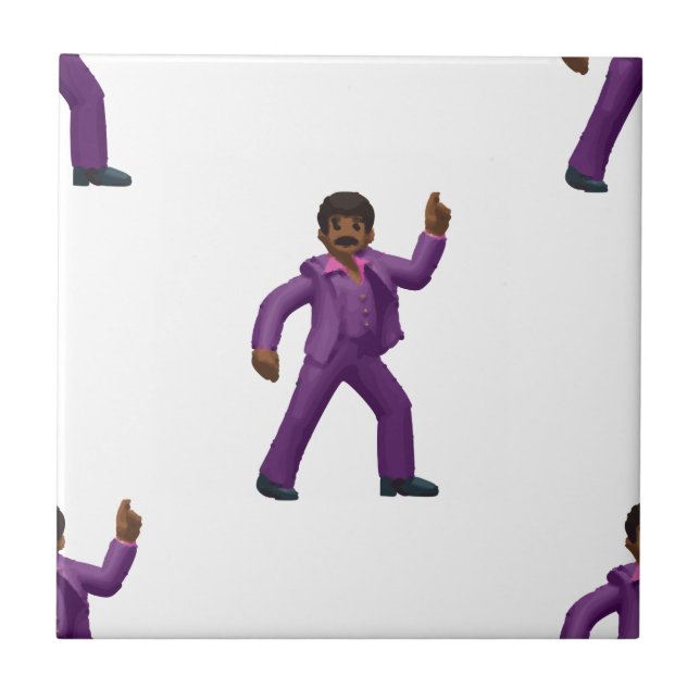 Azulejo De Cerámica Hombre bailando de emoji (Frente)