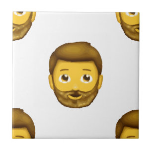 Azulejo De Cerámica hombre barbudo de emoji