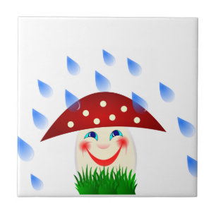 Azulejo De Cerámica Hongo sonriente