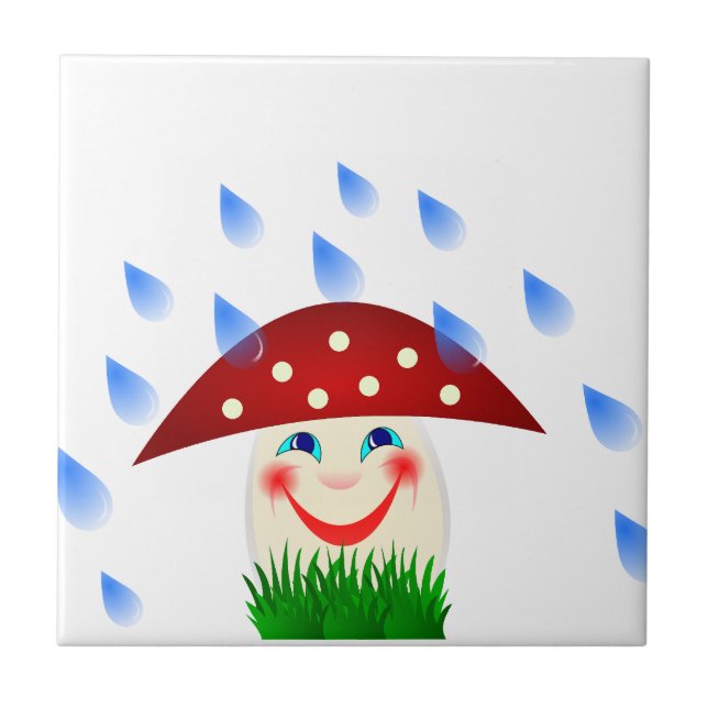 Azulejo De Cerámica Hongo sonriente (Frente)