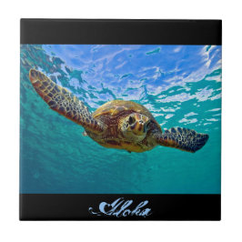 Azulejo De Cerámica Honu hawaiano - tortuga de mar