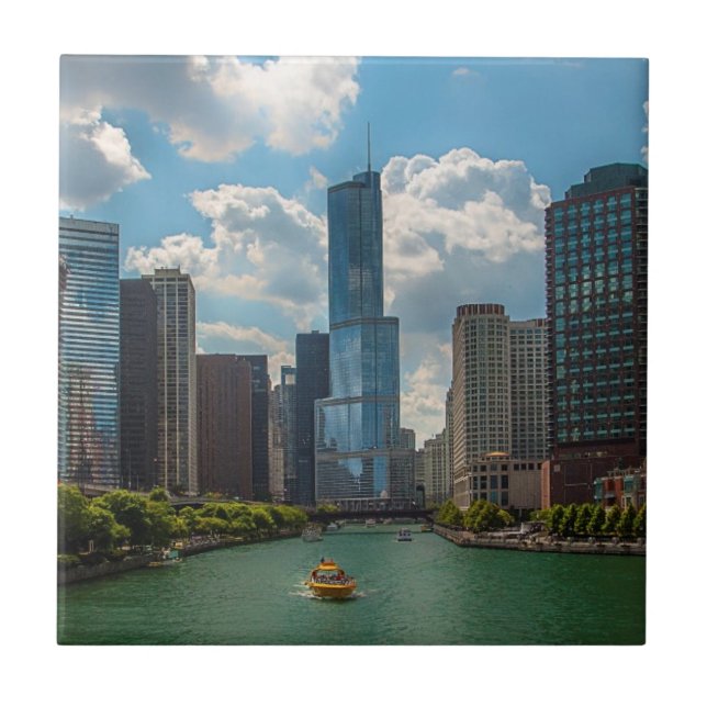 Azulejo De Cerámica Horizonte Chicago (Frente)