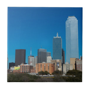 Azulejo De Cerámica horizonte de Dallas Texas al atardecer
