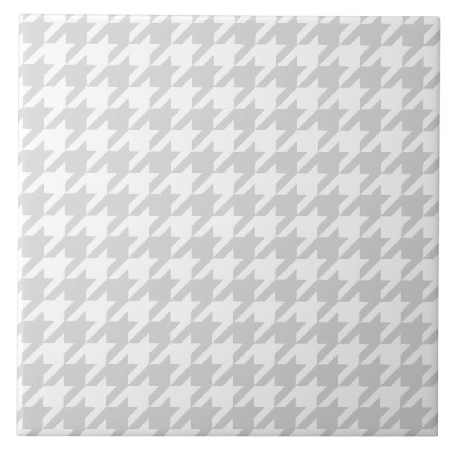 Azulejo De Cerámica Houndstooth plateado 1 (Frente)