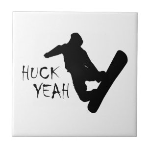 Azulejo De Cerámica Huck Yeah (Snowboarding)