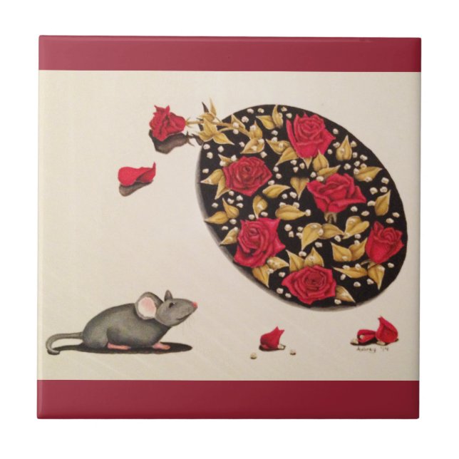 Azulejo De Cerámica Huela los rosas (Frente)