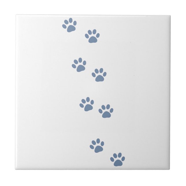 Azulejo De Cerámica Huellas de gatos de perro de los mascotas (Frente)
