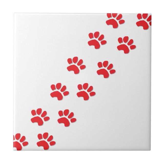 Azulejo De Cerámica Huellas de Perro (Frente)