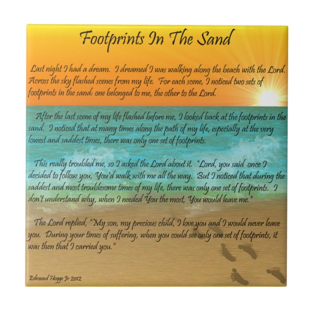 Azulejo De Cerámica Huellas en la arena (Frente)