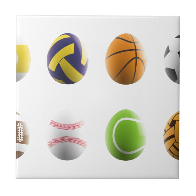 Azulejo De Cerámica huevos de pascua deportiva (Frente)
