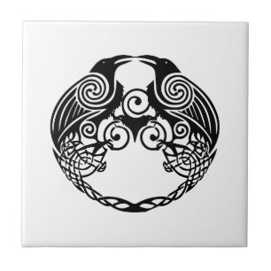 Azulejo De Cerámica Huggin y muninn