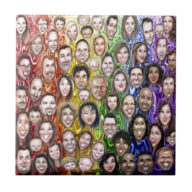 Azulejo De Cerámica Humanidad entrelazada (Frente)