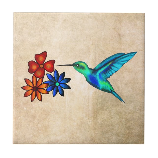 Azulejo De Cerámica Hummingbird (Frente)